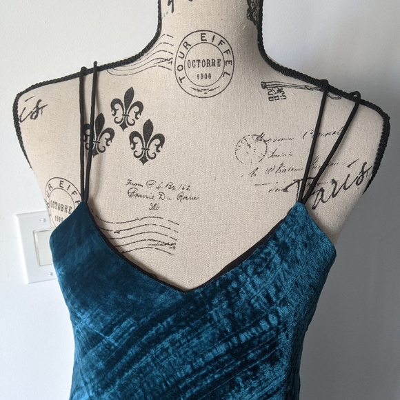 NWT Sam Edelman dark teal crushed velvet dress - Picture 4 of 4